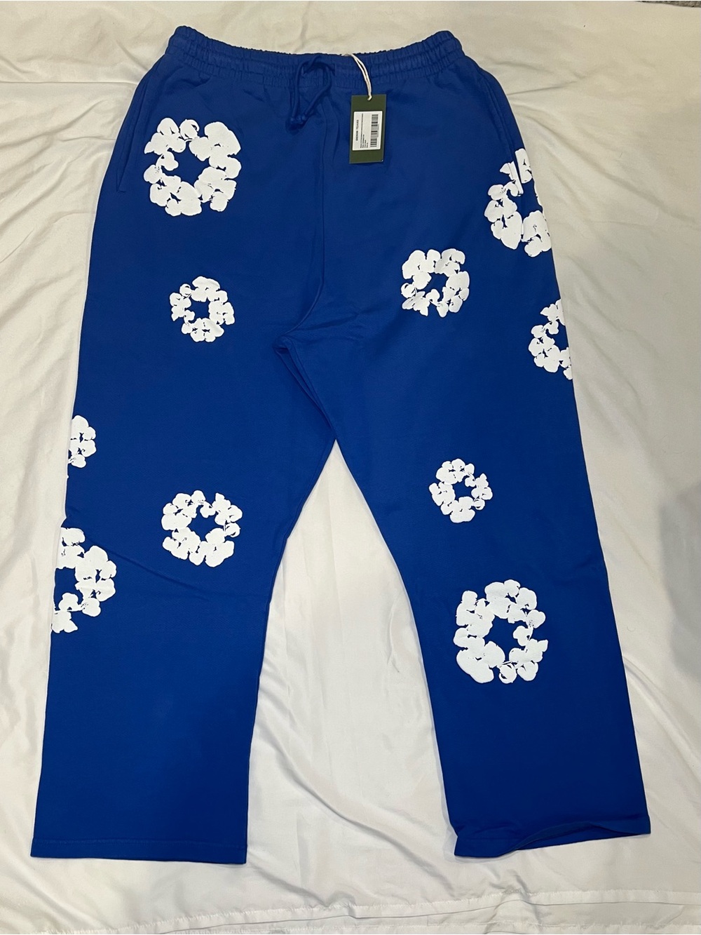 Denim Tears Cotton Wreath Baggy Sweatpants Size XL Royal Blue